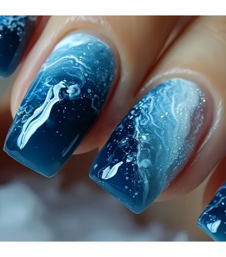 NA086 - Ocean Blue Gradient Nails